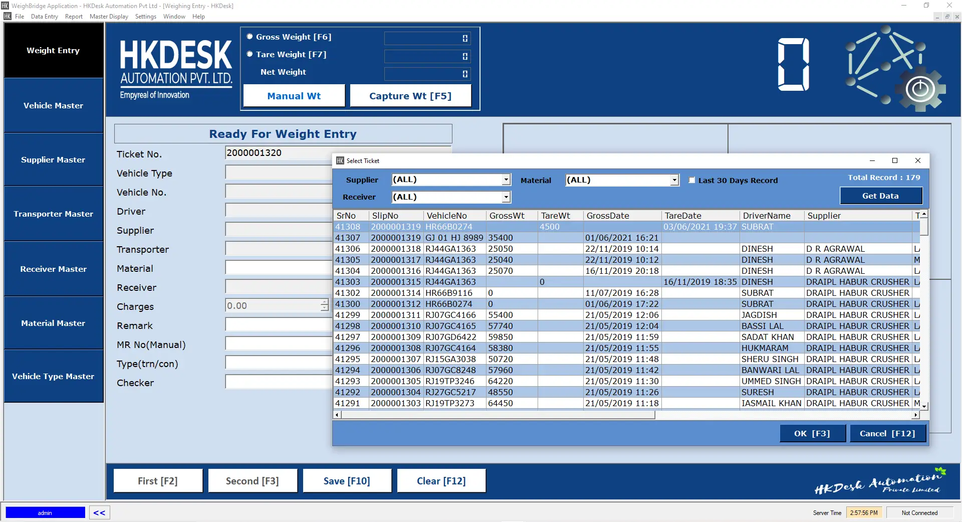 Erabits Weighbridge Software Dashboard Interface